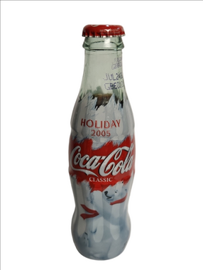 Coca Cola Holiday 2005 Red & White Polar Bear Collectible Bottle